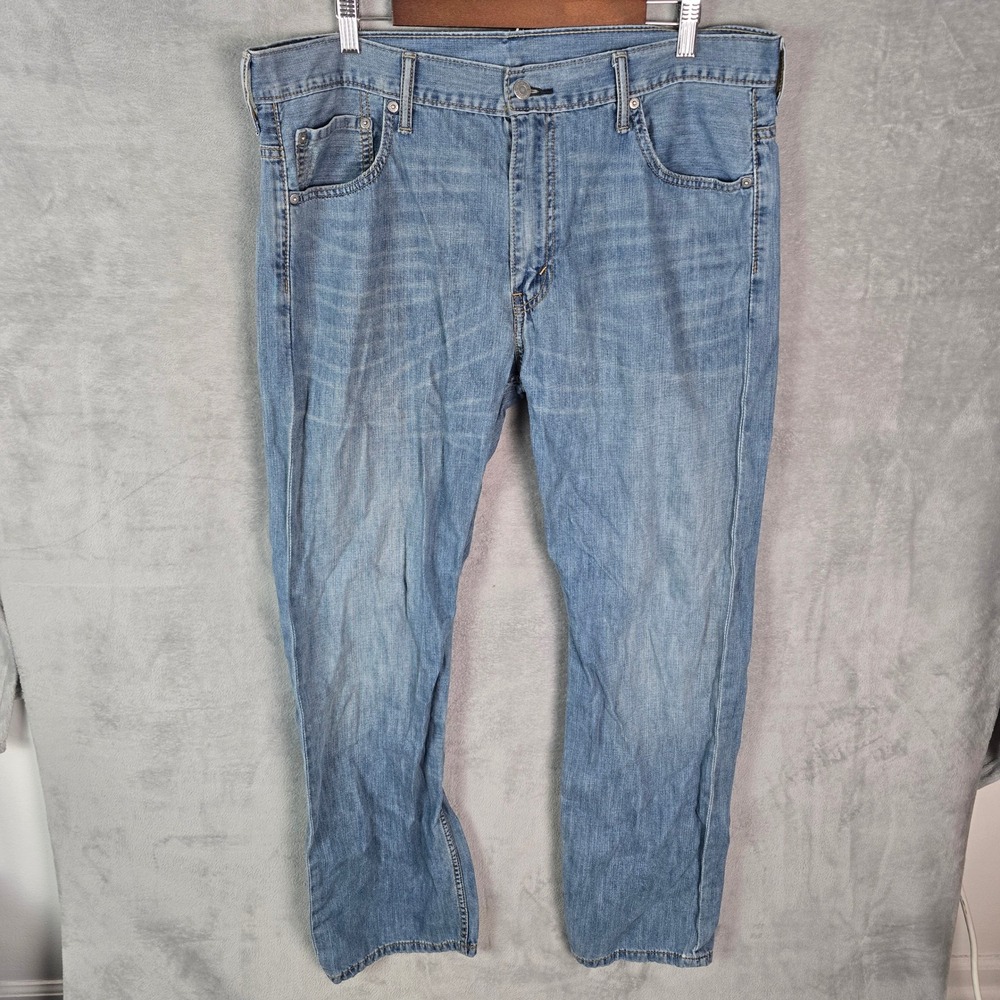 Levis 569‎ Loose Straight Jeans Mens 39x33 Light Wash Blue Denim 00569-0094